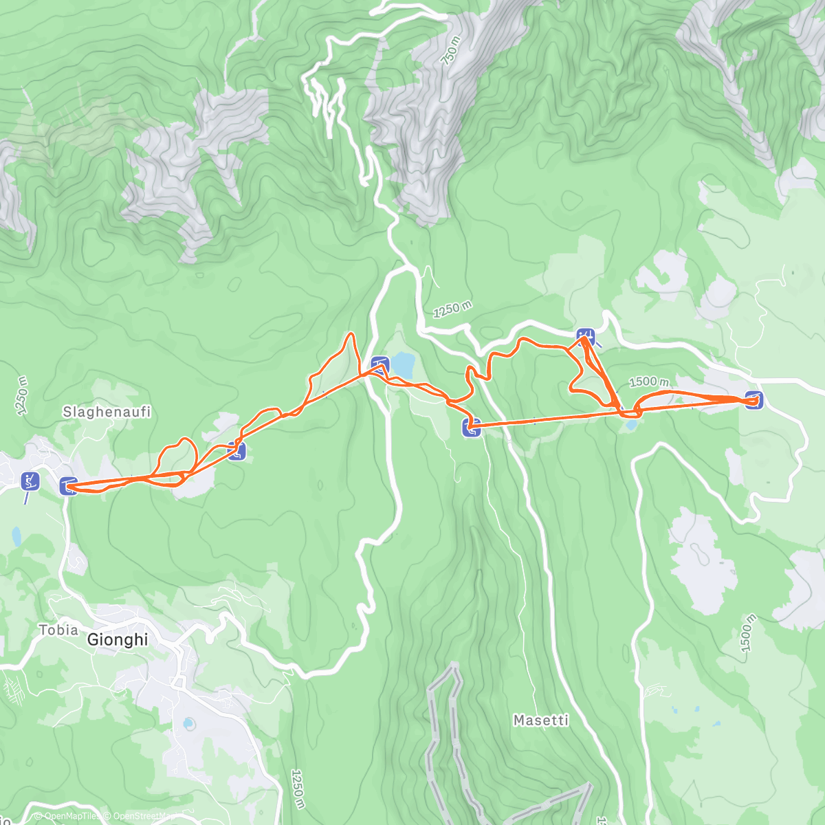Карта физической активности (Sessione di sci alpino mattutina)