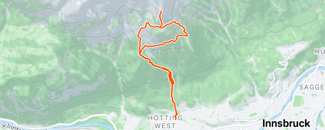 Map of the activity, Traillauf zur Mittagszeit • 3:30:43 elapsed