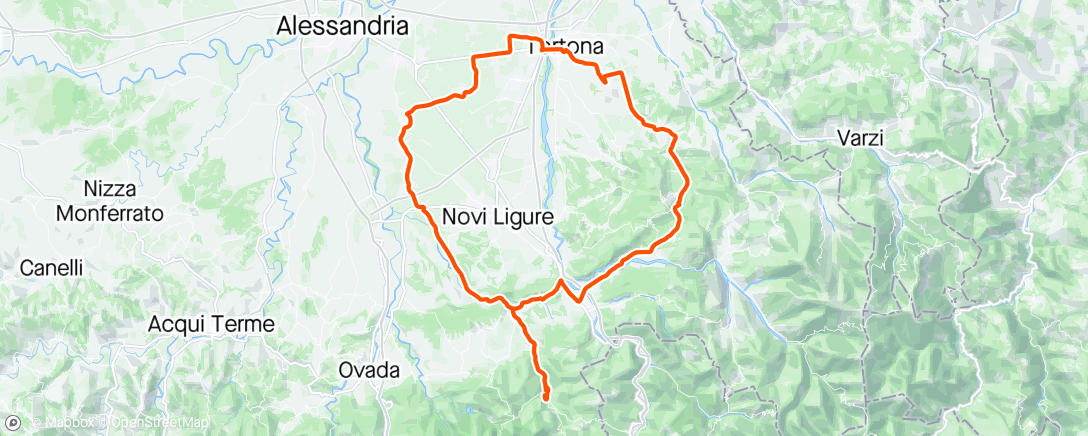Map of the activity, Voltaggio - Bosco Marengo - Tortona - Sarezzano - Garbagna - Borghetto - Arquata - Gavi - Voltaggio