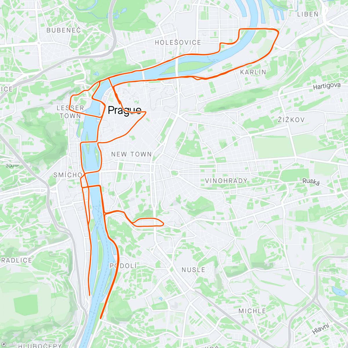 Карта физической активности (Praha maratón 2024)