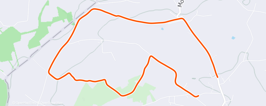 Map of the activity, Course à pied le midi
