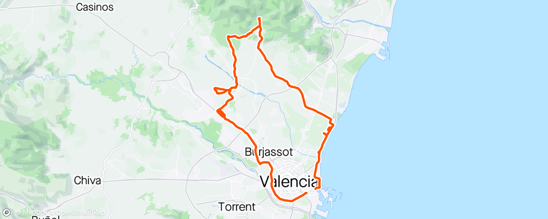 Map of the activity, 70.3 Valencia bike.