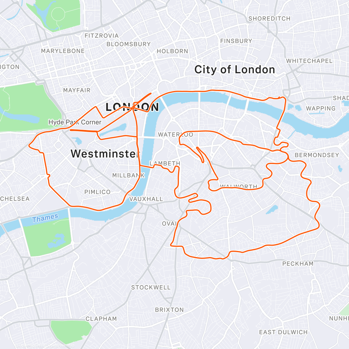 Map of the activity, Zwift - Group Ride: ZU4R eSport søndagstur med strikk kl 11 on Triple Loops in London