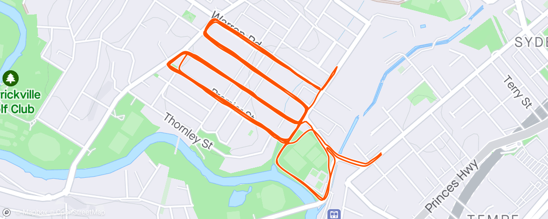 Map of the activity, 80 min progressive 3k loop ➰ plus 10 each side
