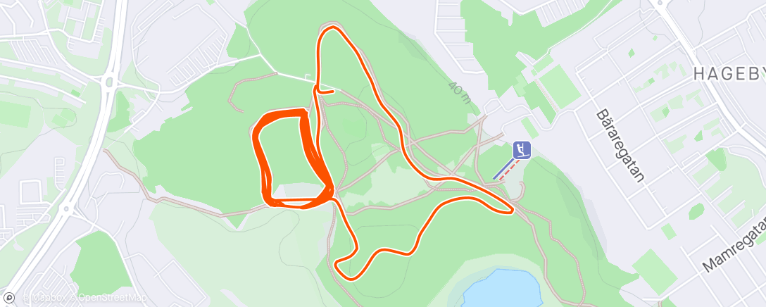 Map of the activity, Evening Run: 10*3min