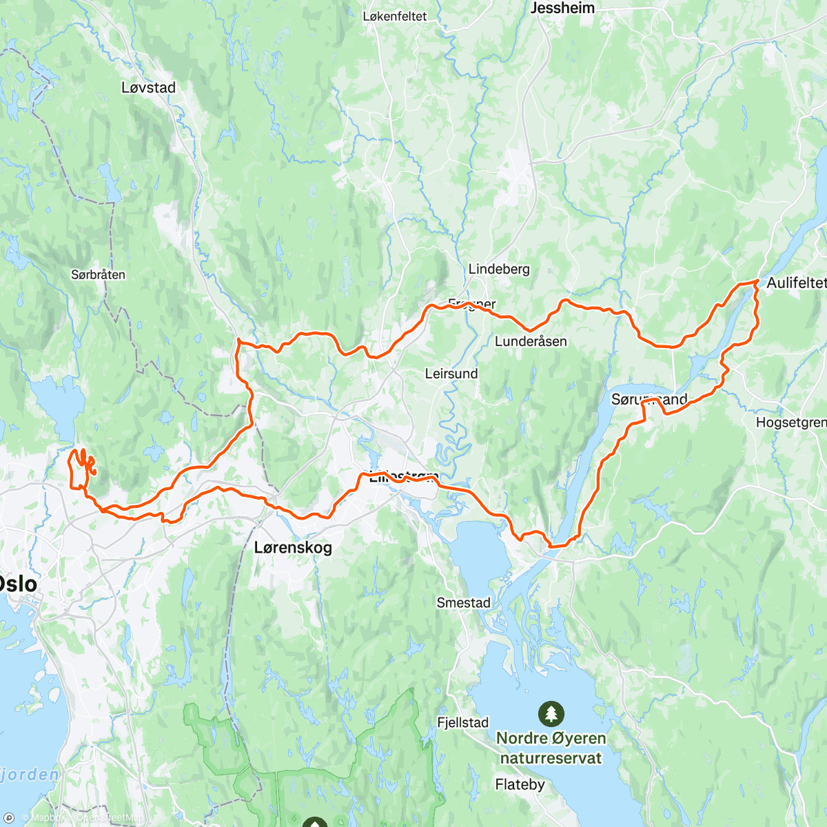 Map of the activity, Rånåsfoss - Sørumsand