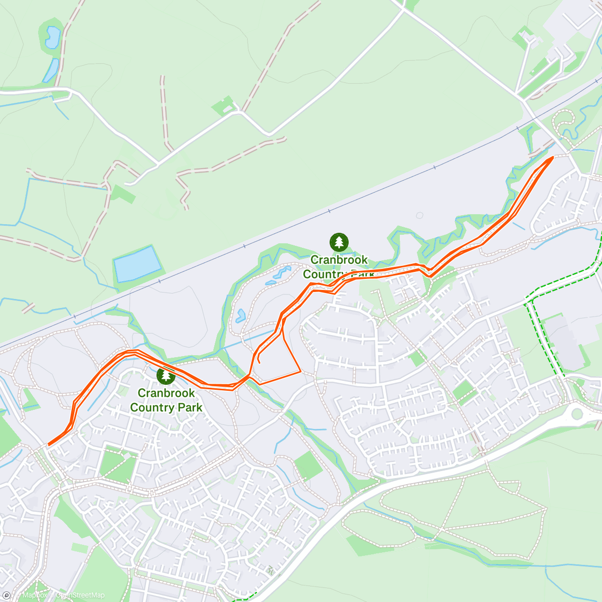 Carte de l'activité Cranbrook parkrun with Travis 🏃‍♂️❤️🎅