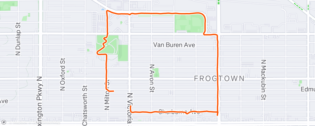 Map of the activity, Afternoon Run
