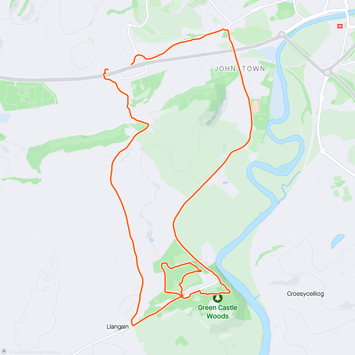 Map of the activity, Trails and hills