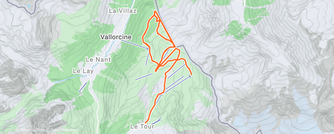 Map of the activity, Ski alpin dans l'après-midi