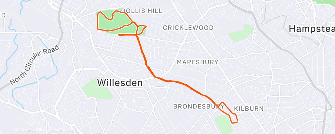 Map of the activity, Morning Run