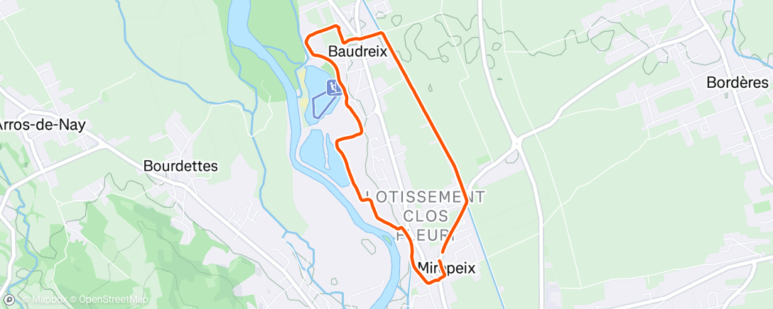 Map of the activity, Course à pied dans l'après-midi