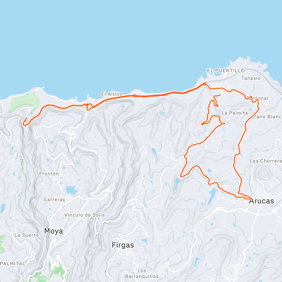 Map of the activity, Gran Canaria Day 1
