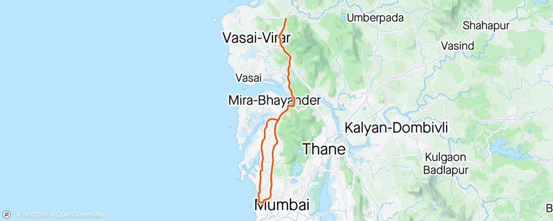 Map of the activity, Vasai ride