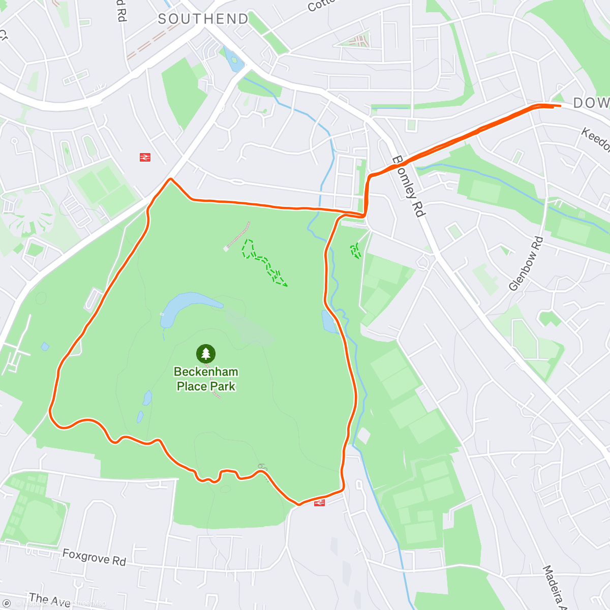 Map of the activity, Morning Park/Trail Run