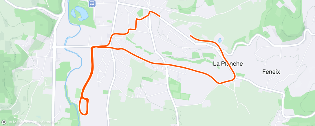 Map of the activity, Course à pied le matin