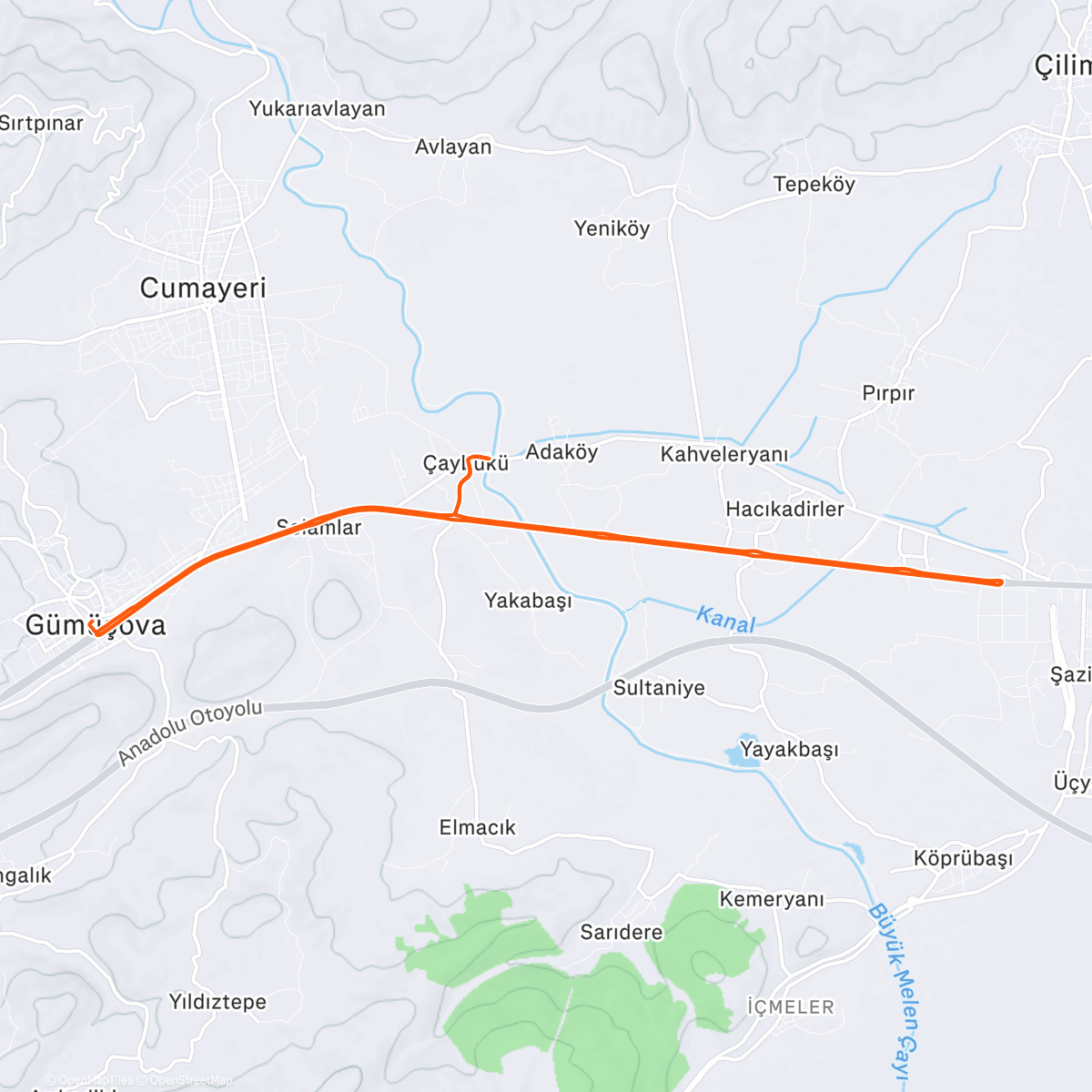 Map of the activity, Lunch Ride