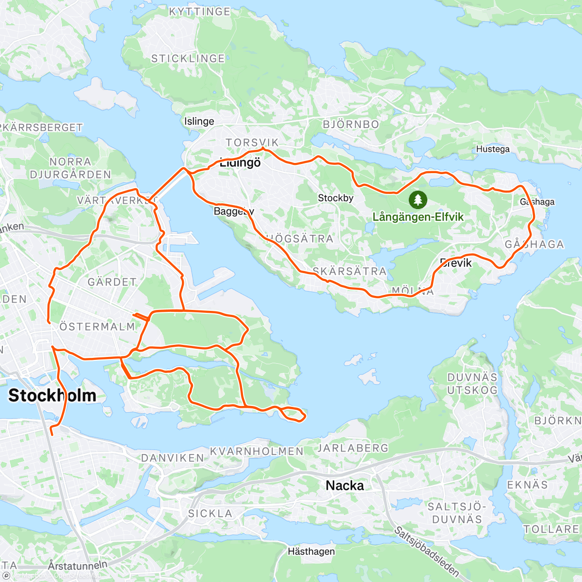 Map of the activity, T-shirtväder