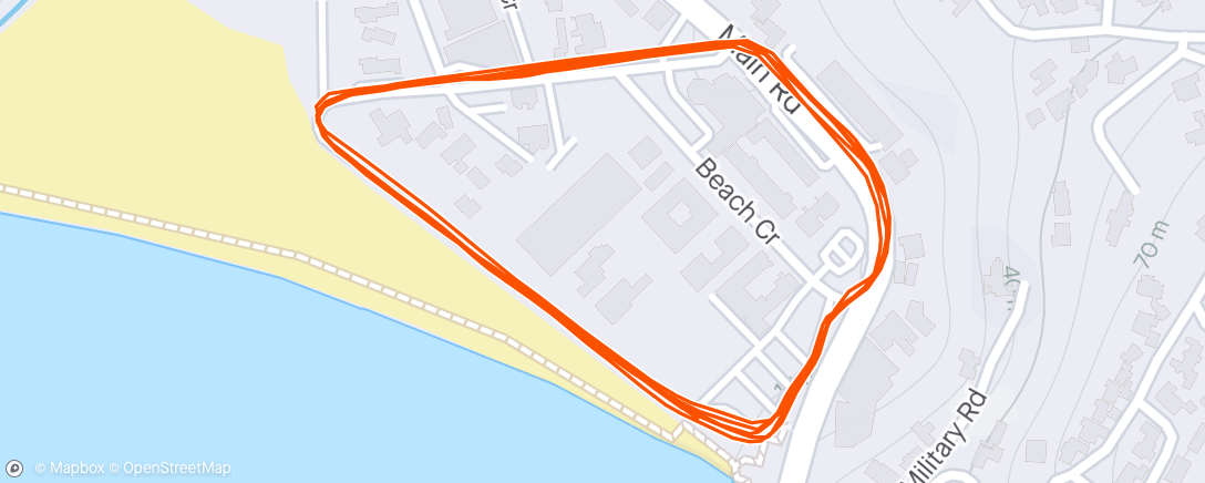 Map of the activity, Monday morning 5km TT