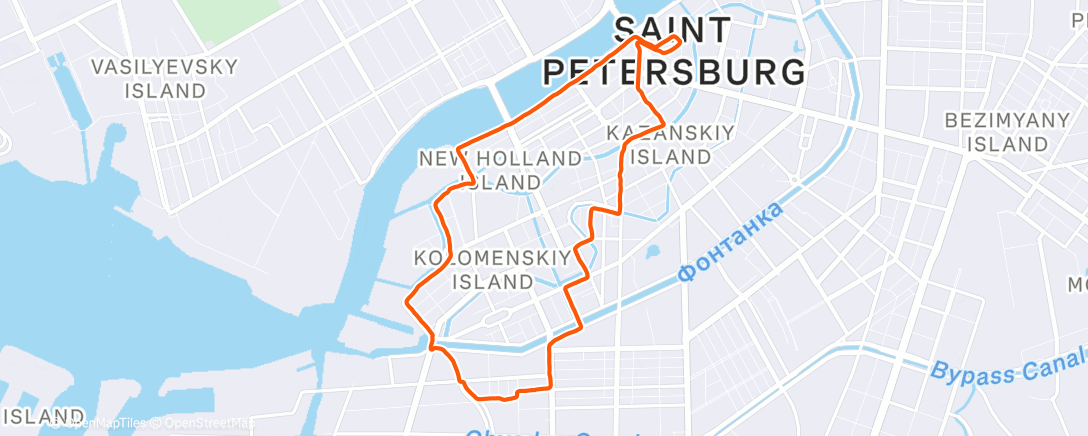 Map of the activity, Вечерний забег