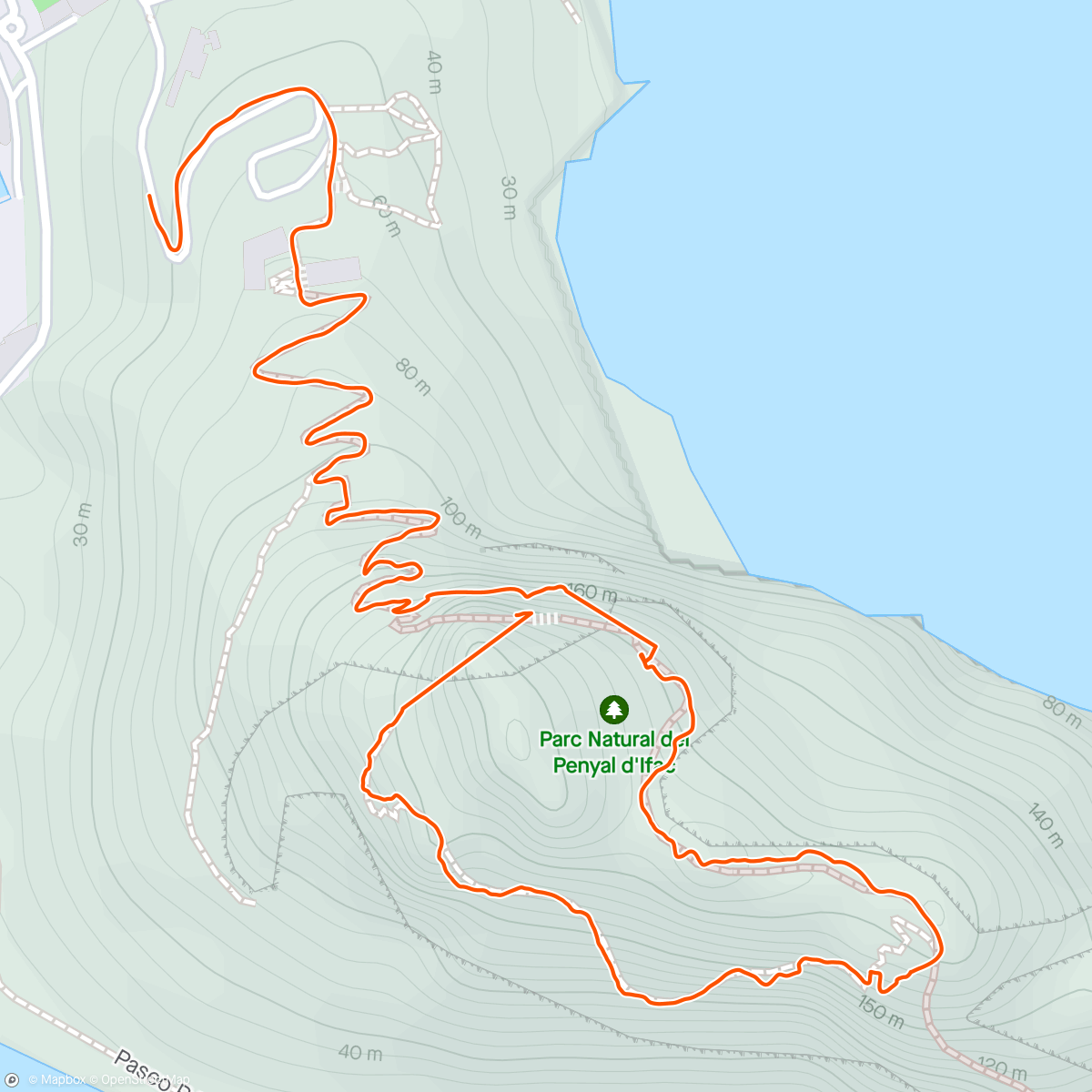 Map of the activity, Calpe klippen opp⛰️