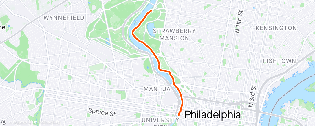 Map of the activity, Run with Phife