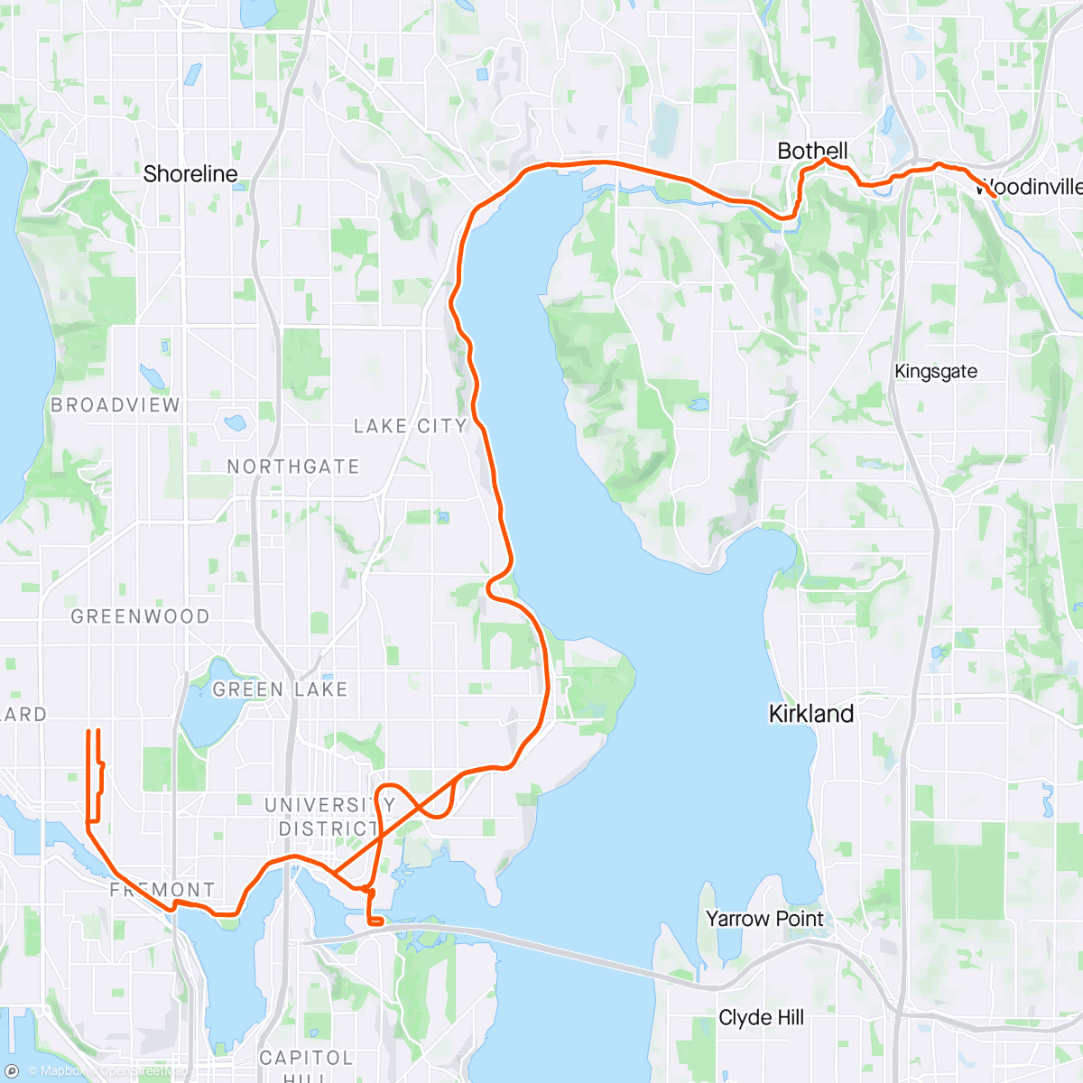 Map of the activity, Pre-Mother’s Day Morning Ride