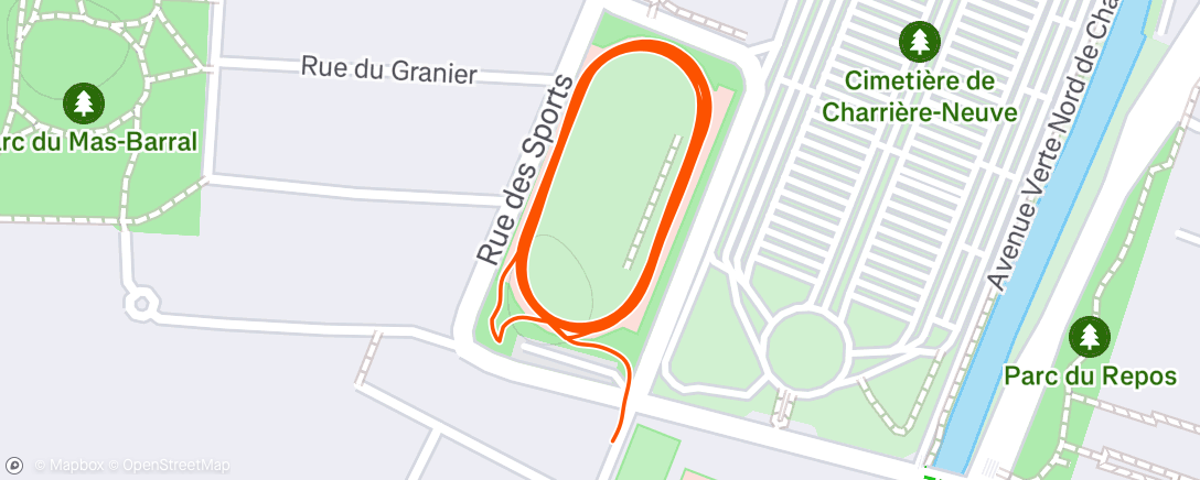 Map of the activity, Evening Run