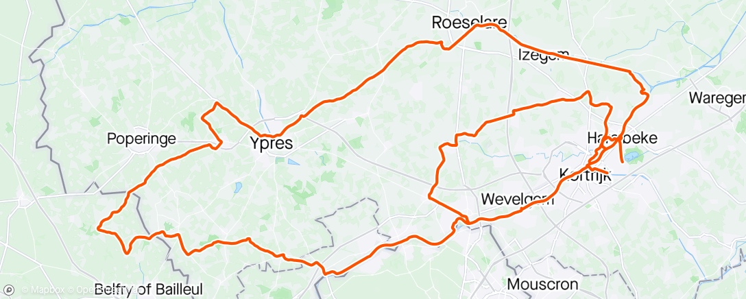 Mapa de la actividad, Papa en zijn fietsgroep tegengekomen in West Vlaanderen, de wereld is toch klein, he..