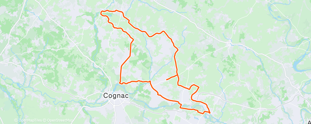 Map of the activity, Vélo dans l'après-midi