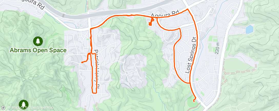 Map of the activity, Lunch Run