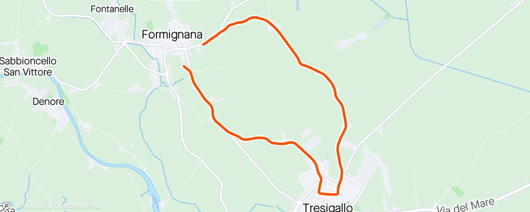 Map of the activity, Formignana  Gara 10 Km