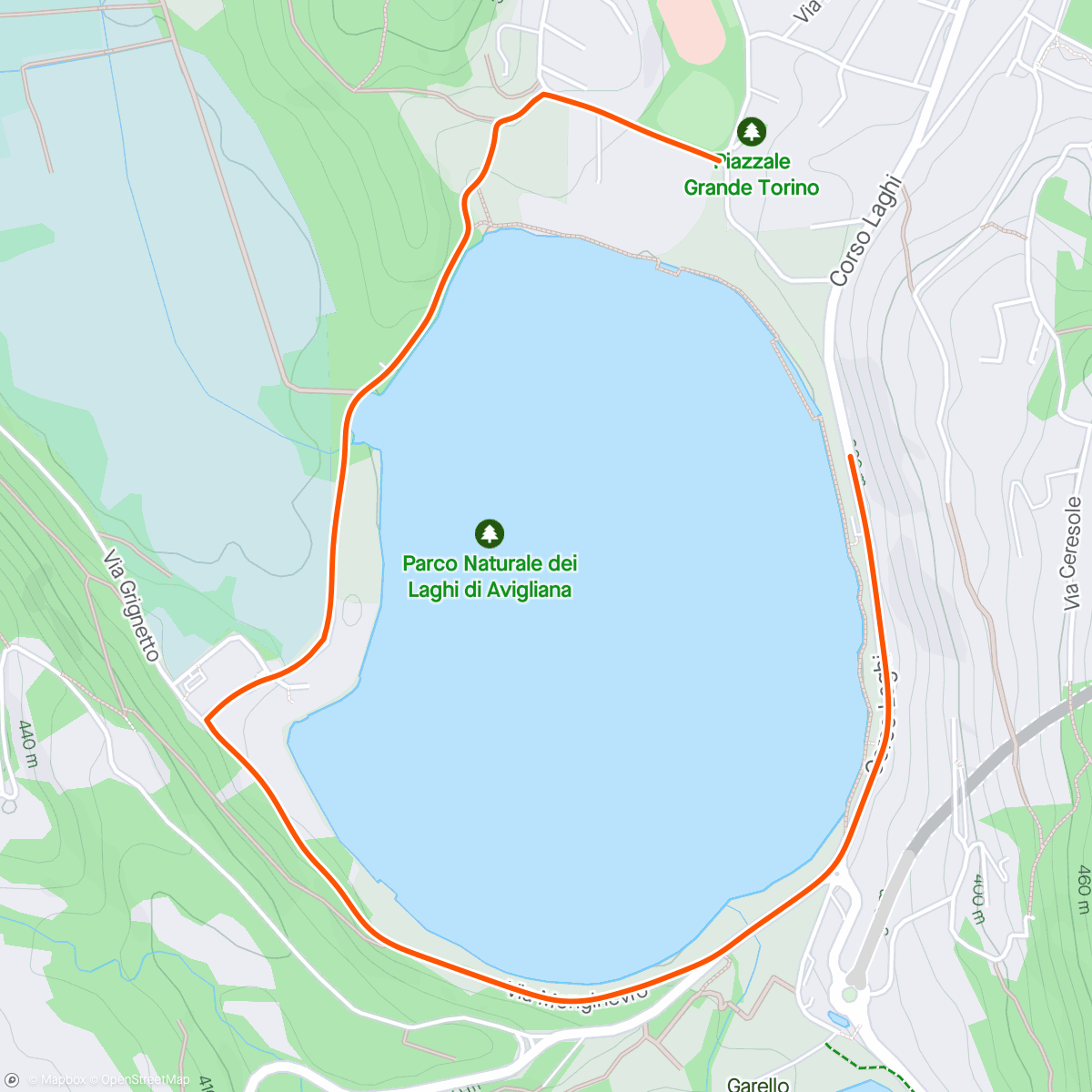 Map of the activity, BKOOL - Giro del Lago Grande di Avigliana