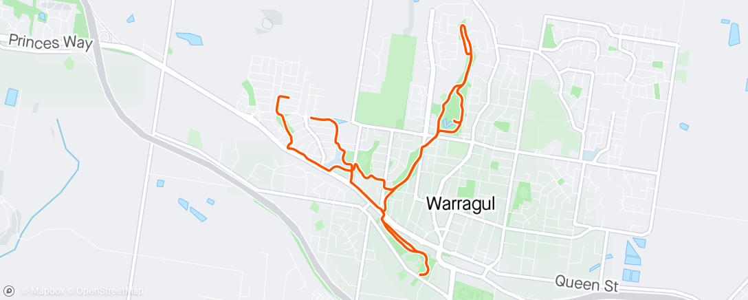 Map of the activity, Spin around Warragul