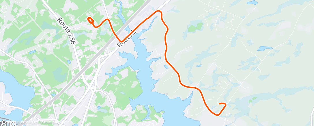 Map of the activity, Carrera por la tarde