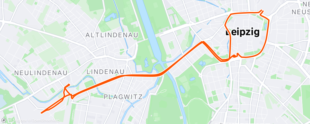 Map of the activity, 250309 Tram-Wandern-Kombi in Leipzig