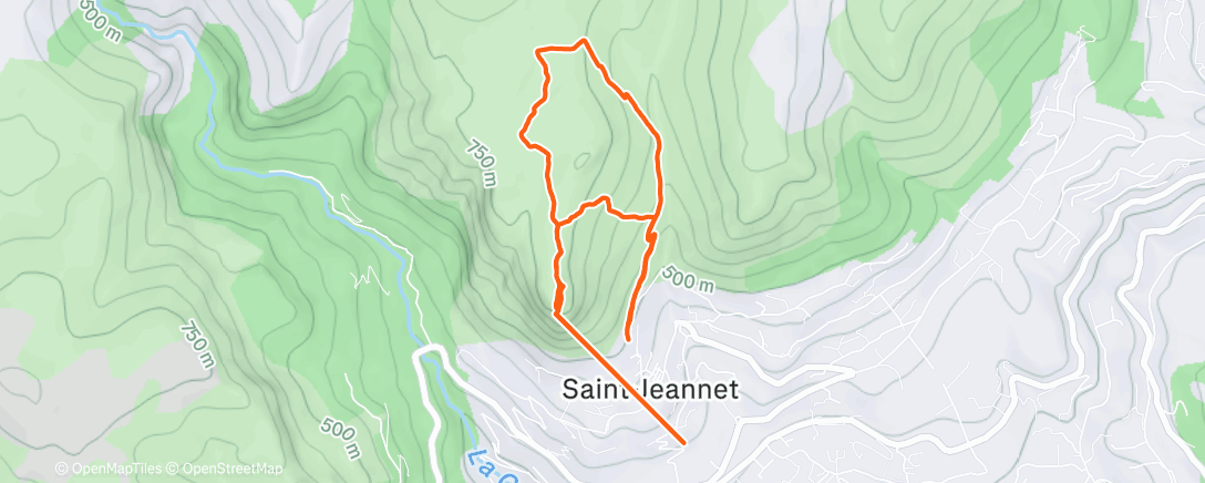 Карта физической активности (Course à pied du midi)