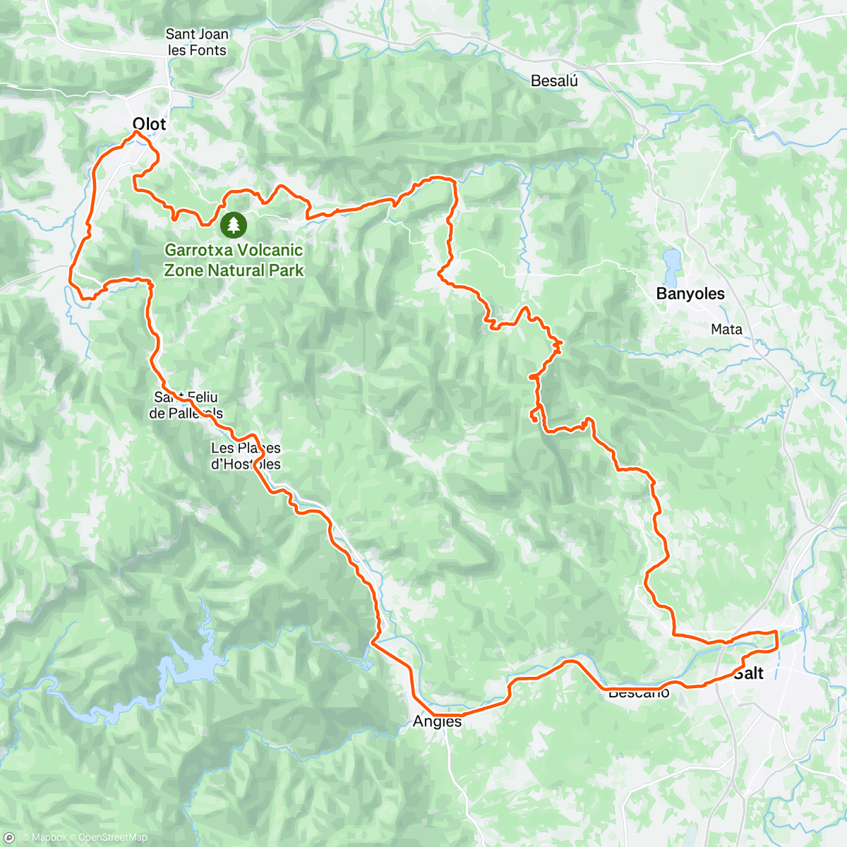 Carte de l'activité On the road in Girona: when they tell you it's gravel, but you end up in a rally 🗻🚴🚴🗻⛈️⛈️⛈️