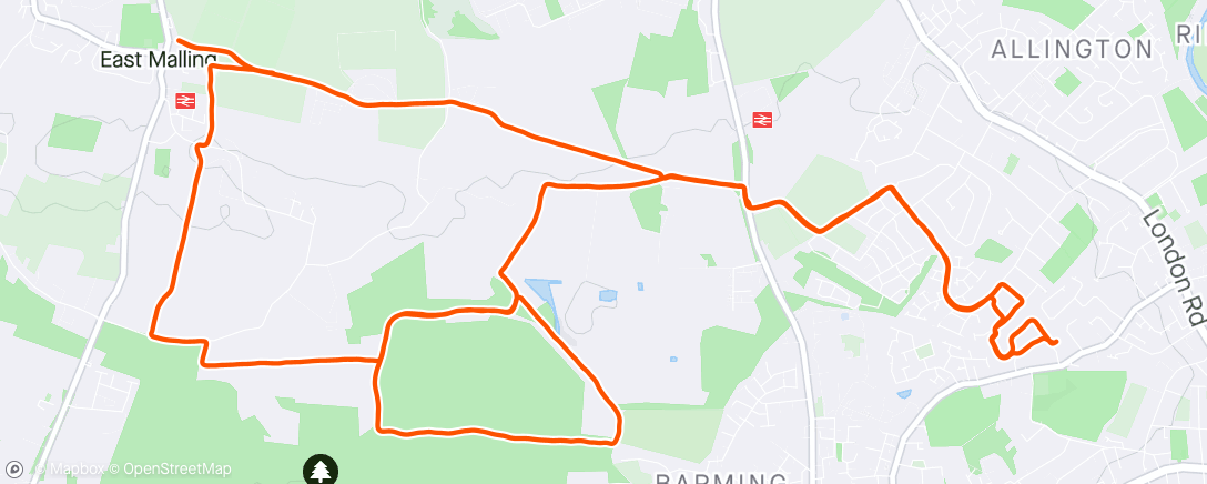 Map of the activity, East Malling easy 10
