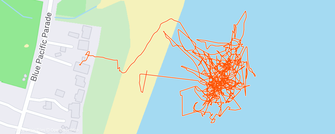 Map of the activity, Morning Surfing