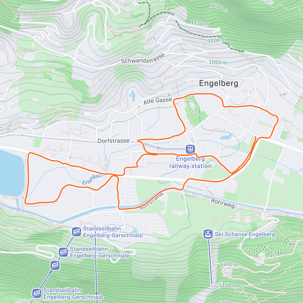 Map of the activity, Evening Run