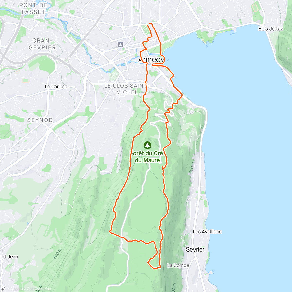 Map of the activity, Lunch Trail Run