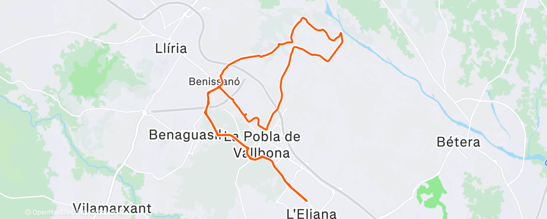 Карта физической активности (Bicicleta a la hora del almuerzo)