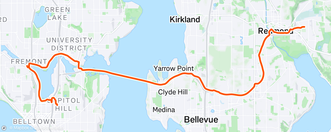 Map of the activity, Evening Ride