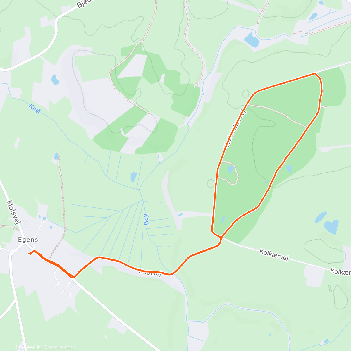 Map of the activity, Afternoon Run