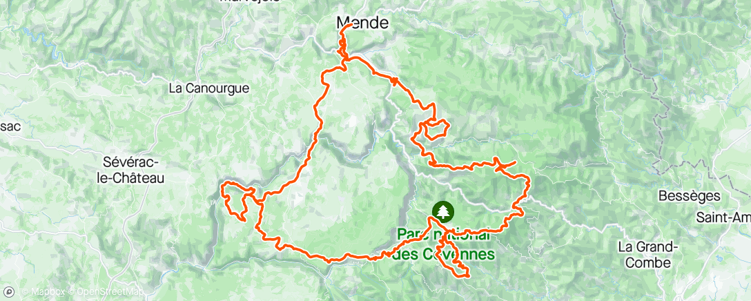 Карта физической активности (Raid Aventure - Lozère Sport Nature - 53h)
