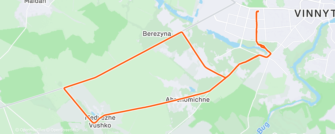 Map of the activity, Afternoon Ride