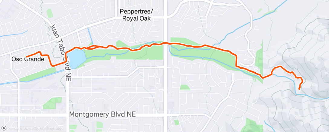 Map of the activity, Evening Trail Run