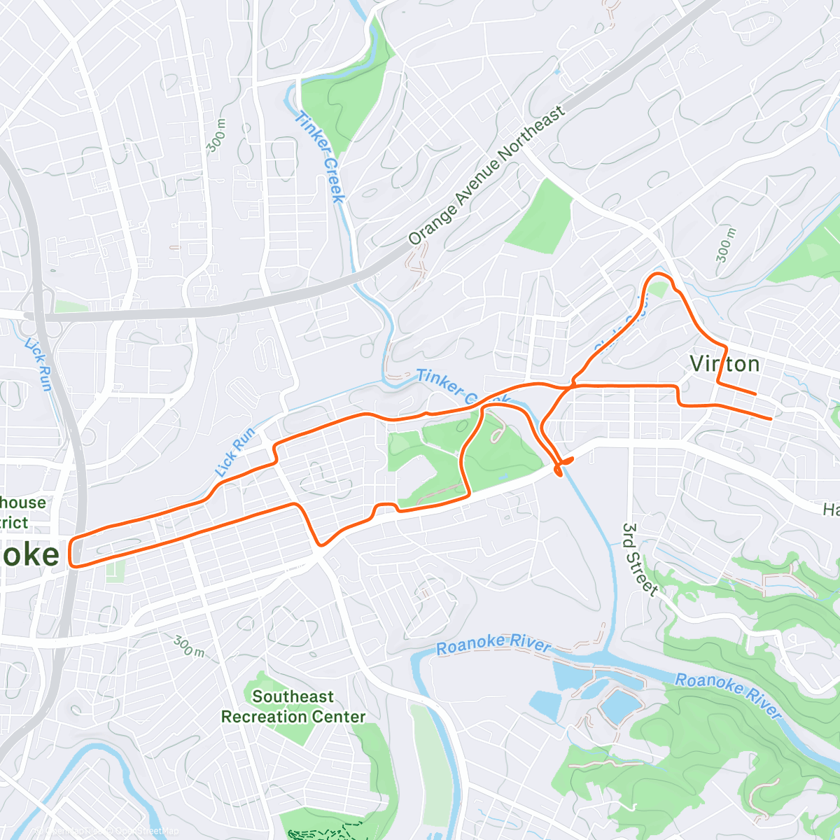 Map of the activity, fetched a basketball out the creek