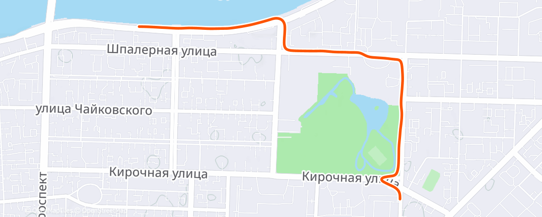 Map of the activity, Полуденный забег